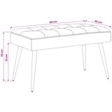  Klupa s gumbastim tkanjem Tamnozelena 80 x 40 x 46 cm Baršun | shoptok.hr