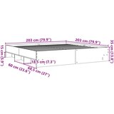  Okvir za krevet boja hrasta 200x200 cm od konstruiranog drva | shoptok.hr