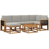 vidaXL Zunanja garnitura za sedenje 7 pcs Naravna in svetlo siva, (5000280862) | Shoptok.si