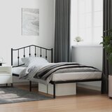 Maison Chic Kovinski Posteljni okvir - Enojna postelja - Postelja za odrasle z vzglavjem črn 107x203 cm, (21694042) | Shoptok.si