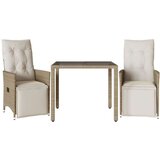  3-dijelni vrtni bistro set od poliratana s jastucima bež | shoptok.hr