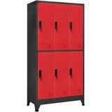  s ključem antracit-crveni 90 x 45 x 180 cm čelični | shoptok.hr