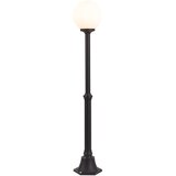 QAZQA Klasična zunanja stoječa svetilka črna z opalnim steklom 140cm IP44 - Champs | Shoptok.si