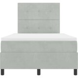vidaXL Box Spring Krevet s Madracem & LED Svjetlom Svjetlosiva 120x200 cm Baršun | shoptok.hr