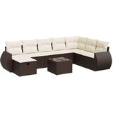 vidaXL 9-dijelni set vrtnih sofa s jastucima poliratan smeđi | shoptok.hr