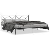  The Living Store Kovinski posteljni okvir z vzglavjem črn 193x203 cm - Posteljni Okvir, (21501027) | Shoptok.si
