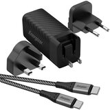 Energizer Stenski polnilec z USB-C in USB-A priključkoma 65W PD GaN z EU / UK / US adapterji, Črna, (5000213607) | Shoptok.si