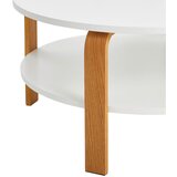 P & B klubska miza, bela, barve hrasta | Shoptok.si
