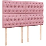  Krevet s oprugama i madracem ružičasti 140x190 cm baršunasti | shoptok.hr