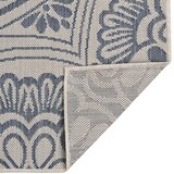 Vanjski tepih ravnog tkanja 80 x 250 cm plavi s uzorkom | shoptok.hr