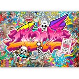  Foto tapeta - Street art - abstract urban colour graffiti mural with lettering 100x70 Premium | shoptok.hr