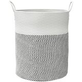  Košara za pohranu sivo-bijela Ø 38 x 46 cm pamučna | shoptok.hr
