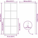  Zid za walk-in tuš Crna 80 x 195 cm Staklo otporno na udarce | shoptok.hr