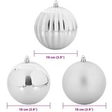 vidaXL Set Božićnih Ukrasnih Kuglica 15 pcs Srebrno | shoptok.hr
