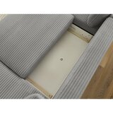 Bobochic Paris temno siva raztegljiva kotna sedežna garnitura iz rebrastega žameta (desni kot/v obliki črke "u") lucien | Shoptok.si