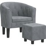  The Living Store Fotelj s stolčkom temno siv žamet - Fotelj, (21493708) | Shoptok.si