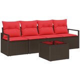  Set sofe 5 pcs Smeđa i crvena poliratan | shoptok.hr