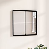 Zidno ogledalo crno 40 x 40 cm metalno | Eponuda.com