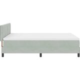  LED Box Spring Krevet Svijetlo siva 160 x 200 cm Baršun | shoptok.hr