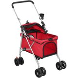  Sklopiva kolica za pse crvena 76x50x100 cm od tkanine oxford | shoptok.hr