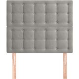  Posteljno vzglavje 2 kosa svetlo sivo 100x5x78/88 cm žamet, (20792808) | Shoptok.si