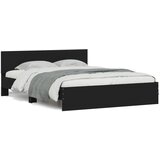 vidaXL Okvir za krevet s uzglavljem i LED crni 150x200 cm | shoptok.hr
