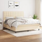  The Living Store Box spring postelja z vzmetnico krem 160x200 cm blago - Box Spring Postelja, (21514580) Cene