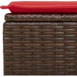  Vrtna stolica s jastukom smeđa 55x55x37 cm poli ratan | shoptok.hr