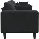vidaXL Baršunasta sofa s jastukom s jastukom Crna 208 cm Baršun | shoptok.hr