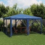 vidaXL Šator za zabave s 8 mrežasta bočna zida plavi 4 x 4 m HDPE | shoptok.hr