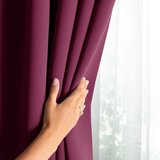 AmeliaHome curtain BLACKOUT color violet style classic tape type of material - textiles blackout 140x270 | shoptok.hr