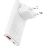 zidni punjač GaN PD QC ATC-02-65WAC 1x USB-C + 1x USB-A 65W bijeli