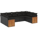  The Living Store Vrtna sedežna garnitura 9-delna z blazinami črn poli ratan - Vrtna Sedežna Garniture, (21449408) | Shoptok.si