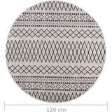 vidaXL Pralna preproga φ120 cm črna in bela protizdrsna | Shoptok.si