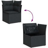 vidaXL Vrtna sedežna garnitura 7-delna z blazinami črn poli ratan | Shoptok.si