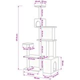  Mačje drvo s sisalnim postoljima za grebanje Krem 177,5 cm | shoptok.hr