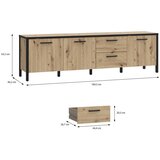 Modern Living Tv-element Kirikus, Barva Hrasta, Črna | Shoptok.si