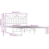  Metalni okvir za krevet s uzglavljem bijeli 140 x 190 cm | shoptok.hr