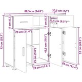 vidaXL kreveta dimljeni hrast 88.5 x 30.5 x 73 cm konstruirano drvo | shoptok.hr
