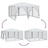 Šator za zabave s 8 mrežasta bočna zida bijeli 4 x 4 m HDPE | shoptok.hr