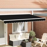 vidaXL senčna nadstrešnica za 4 m okvir Črna 3.8x0.2 m | Shoptok.si