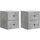  Stenski nočni omarici 2 pcs Betonsko siva 34,5 x 33 x 40 cm, (5000233441) Slike