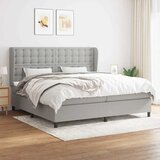  Krevet s oprugama i madracem svjetlosivi 200 x 200cm od tkanine | shoptok.hr