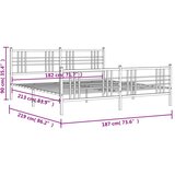 Metalni okvir kreveta uzglavlje i podnožje bijeli 183x213 cm | shoptok.hr
