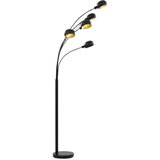vidaXL Stoječa svetilka 200 cm 5 x E14 črna in zlata | Shoptok.si
