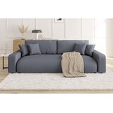Ropez Temno siva raztegljiva/s prostorom za shranjevanje sedežna garnitura iz rebrastega žameta 234 cm Sara – | Shoptok.si