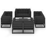 Maison Chic Seti vrtnega pohištva - Vrtna garnitura - Vrtni pohištvo set 9-delna z blazinami trdna borovina, (21798439) | Shoptok.si