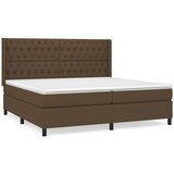  Krevet s oprugama i madracem tamnosmeđi 200x200 cm od tkanine | shoptok.hr