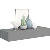 vidaXL Stenska polica s predalom 2 kosa siva 60x23,5x10 cm mediapan | Shoptok.si