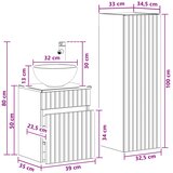  Set namještaja za kupaonicu 2 kom. Crna 33 x 34,5 x 100 cm | shoptok.hr
